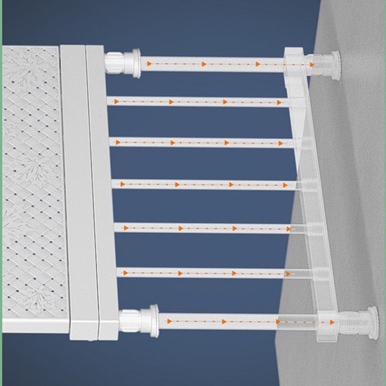 1 stuk Verstelbaar opbergrek Uitschuifbare separatorplank, plankkastorganizer, voor kledingkast, kast, boekenkast Compartiment verzamelen-53cm tot 90cmwit
