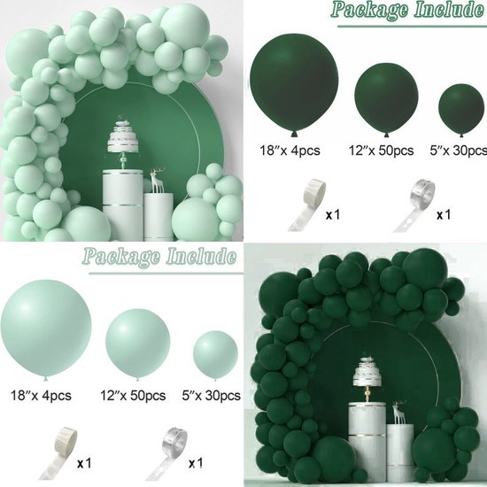 Unikorf 86-delig Macaron Ballonnenset, Donkergroen Decoratie
