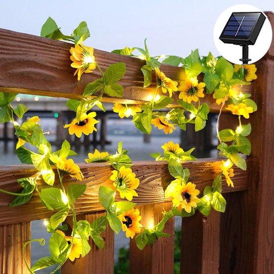 Rozenbloem LED Slinger 1,5m - 10 Lampjes - Warm Wit