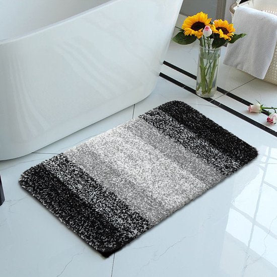 Luxe Zachte Badkamermat met Antislipontwerp en Stijlvolle Elegantie - Ultiem Comfort en Stijl in Zachtheid en Absorptie-zwart 51*76cm