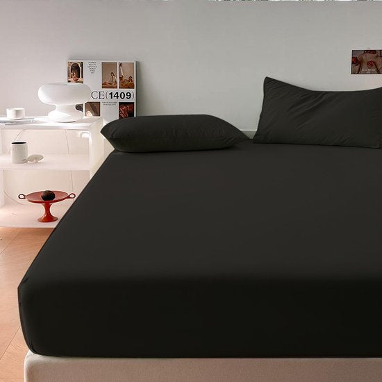 Tweepersoons Matrashoes - Ademend & Antibacterieel - Waterdicht - Bescherm uw matras tegen vloeistoffen & allergieën200*220+30CM -zwart