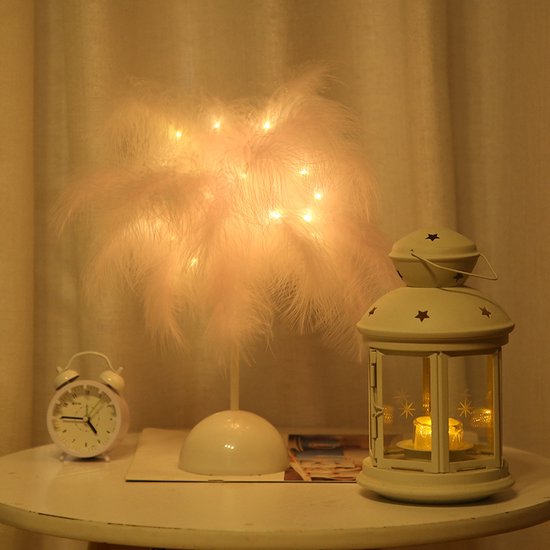 Luxe LED veren tafellamp warm wit - roze