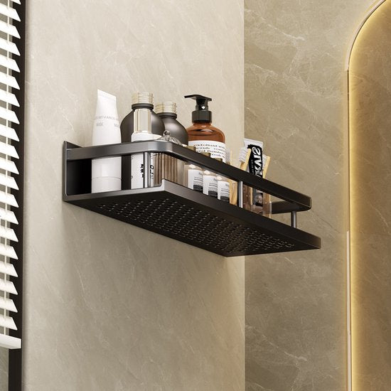 2x Multifunctionele Aluminium Wandplank 40cm - Zwart