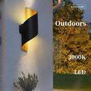 Xtraworks - Moderne Wandlamp - Voor binnen of buiten - LED - Zwart en bronzkleurig
