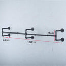 Stevige Kledingstang voor aan de Muur - Duurzame Kledingrail- Metaal -Draagvermogen tot 50 kg - Ideaal voor Wasruimte en Slaapkamer- 180 cm-Matzwart