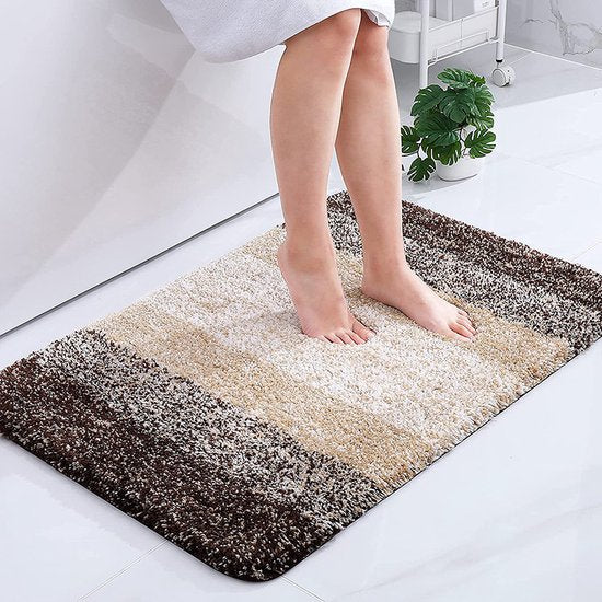 Luxe Zachte Badkamermat met Antislipontwerp en Stijlvolle Elegantie - Ultiem Comfort en Stijl in Zachtheid en Absorptie- bruin 51*76cm