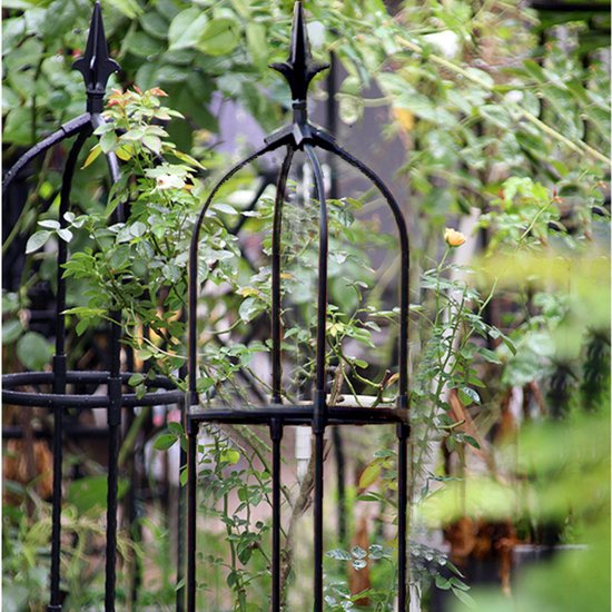 Zwarte Klimplantenrek Obelisk - Stijlvol en Duurzaam - Hoogte 110cm - Ondersteuning voor Prachtige Planten