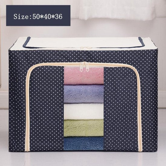 TDR -opbergtas met deksel -  Oxford Stof-  Opvouwbaar-Stofdicht en vochtbestendig-72 liter 50 * 40 * 36CM-Marineblauw