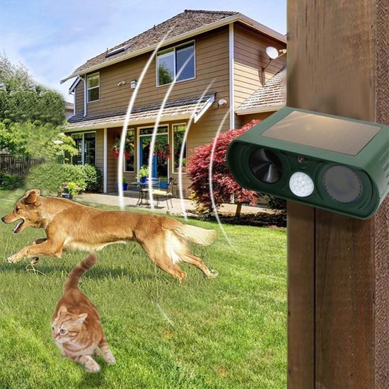 Ultrasone Dierenverjager | Werkt tegen katten en honden | -Kattenschrik -Werkt op zonne-energie
