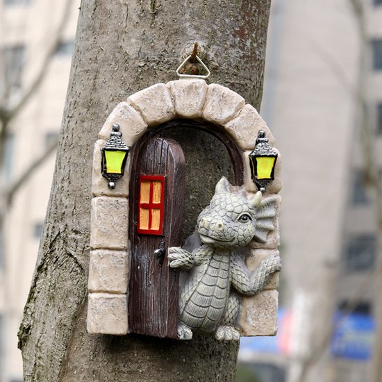 TDR-hoogkwalitatieve kunststof - decoratiefiguur Dinosaurus Ornament-interieur-Tuinbeeld ophangbaar
