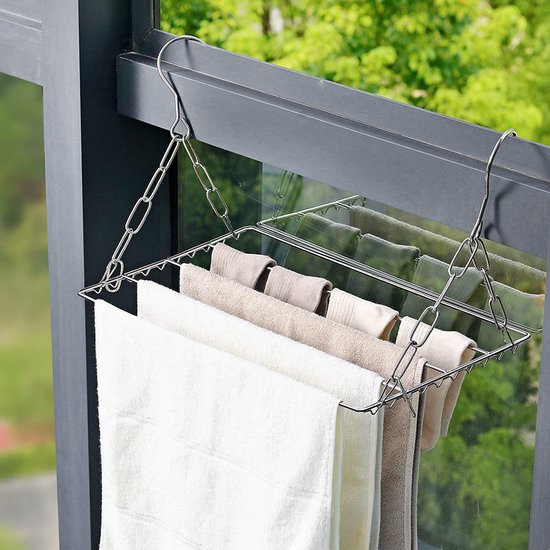 Merkloos Verstelbaar RVS Droogrek voor Balkon & Verwarming