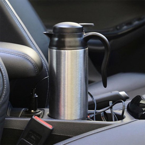 TDR - 750 ml auto waterkoker roestvrij staal 24 V sigarettenaansteker reiswaterkoker voor water en koffie