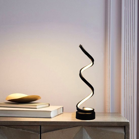 Dimbare LED Tafellamp - Spiraalvormig Design - Zwart