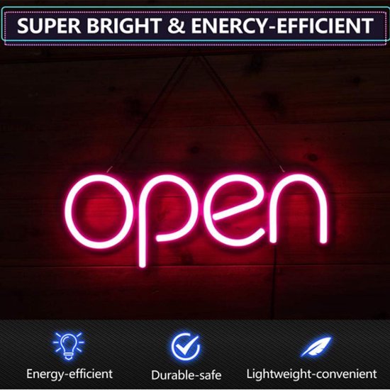 Neon verlichting-LED open bord-Licht reclamebord-hanglamp-roze