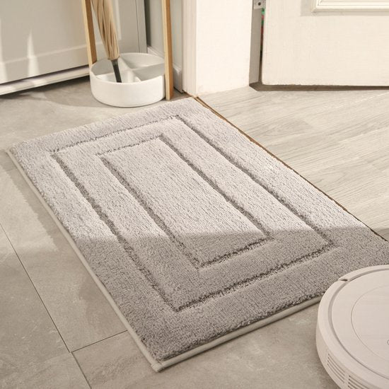 Absorberende Badmat Deurmat - Verdikt & Antislip - Grijs 40x60cm | Luxe Huishoudtapijt voor Badkamer & Hal
