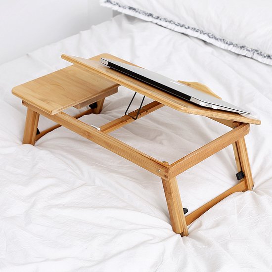 Bamboe Tafel - Opvouwbaar en Verstelbaar als Laptopstandaard