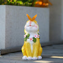 Solar Tuinbeeld Konijn met Vlinder - Duurzaam Hars 24 CM