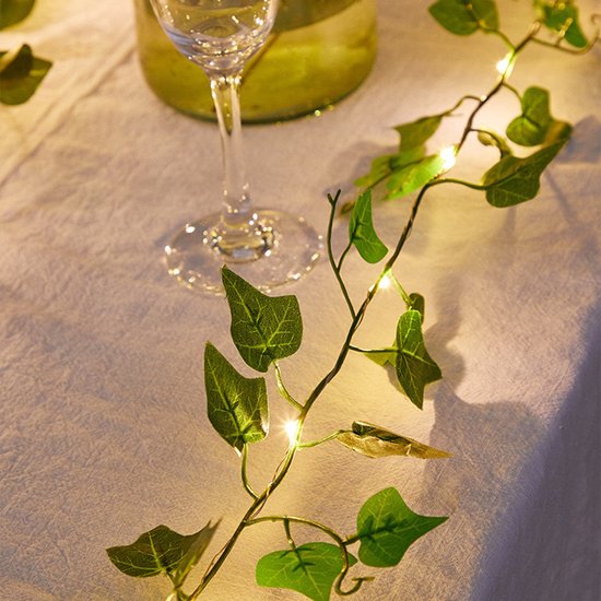 Xtraworks-LED lamp op zonne solar light string tweekleurig esdoornblad 2 meter 20 lampjes