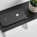 Dubbele toiletrolhouder met RVS plank 260x100x100 mm zwart