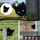 Unikorf 2-delige dierenkattenspion tuindecoratie, zwart