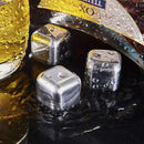 TDR- Luxe whiskey set+6 Whiskey stones + Tang+opbergdoos-Herbruikbare -roestvrij-silver