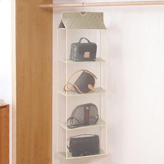 TDR - Hangende Garderobe Organizer - Opbergruimte - 4 Lagen  - beige