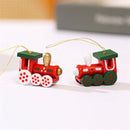 6 delige Houten kersthangers in de Vorm van Treinen – Kerstd