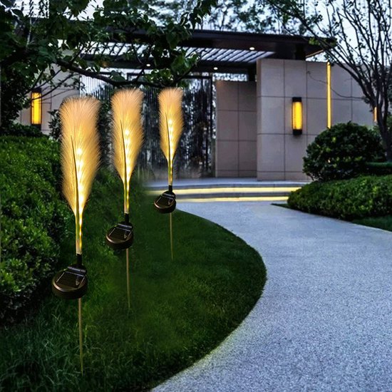 LED Zonne-energie Rieten Lamp - Decoratief Warm Licht