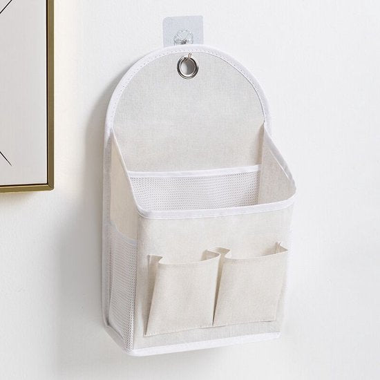 2 stuks Premium Opvouwbare Hangende Opbergtassen - Stijlvol en Ruimtebesparend - Katoen en Linnen - Ideaal voor Organisatie van Dagelijkse Benodigdheden-beige/grijs