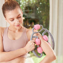 Fitness & Massage Set - De ultieme combinatie voor verbetering van lichaamsvorm en ontspanning - 1x Multifunctionele fitness en afslank klem & 1x Massage handvat met Rollers - Roze