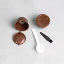 koffiecapsulefilterkop-4-stuks Hervulbare capsulefilter met een lepel en borstel voor Dolce Gusto-koffiemachines -bruin