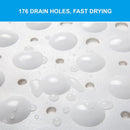 Verlengde PVC Antislip Badmat-Stevige Zuignappen - Duurzaam en Gemakkelijk te Reinigen100*40CM-wit
