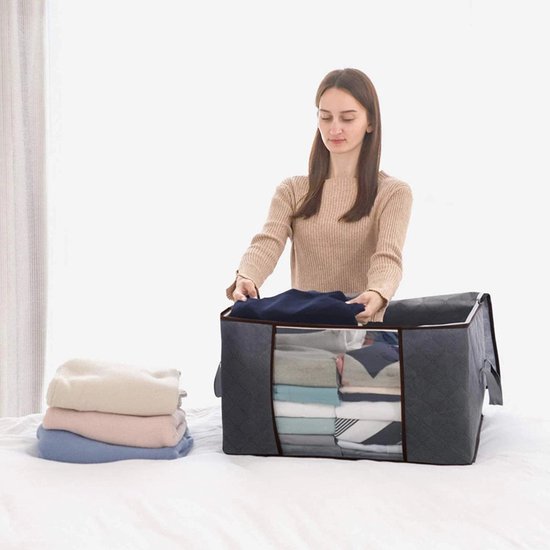 4x Opbergtas voor Kleding/Dekbed - 50L - Grijs