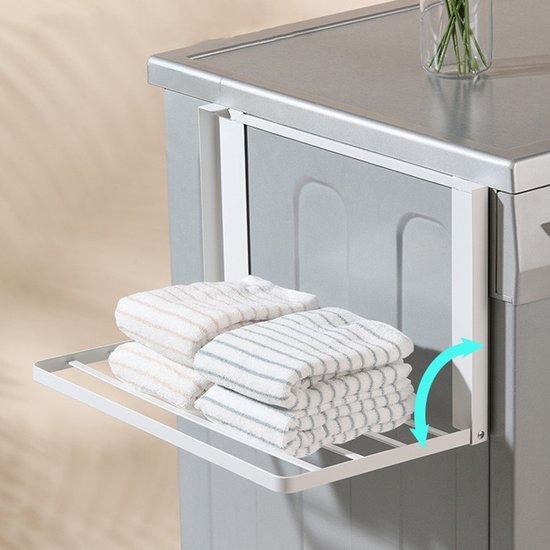 Magnetisch Opbergrek voor Wasmachine - Inklapbaar en Ruimtebesparend - 40x25x25 cm-wit