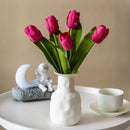 10x Realistische Rozerode Kunsttulpen - Duurzaam & Onderhoud