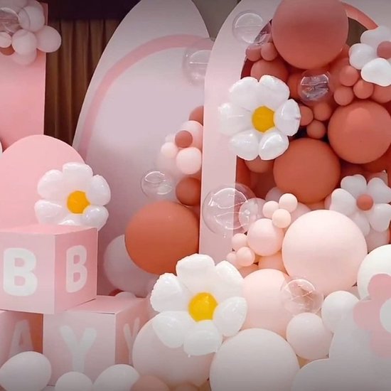 Ballonketting Set Madelief - Ballonnenboog voor Feest & Huwelijk - 105 Stuks