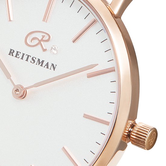 Reitsman Horloge Cadeao Set - Roségouden Horloge, 3 Verwisselbare Bandjes & Bangle - Zwitsers Uurwerk, Saffierglas, Diamant & 5 ATM - Stijlvolle Valentijnscadeau