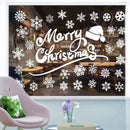Kerst Raamstickers met Sneeuwvlokken en tekst - Herbruikbaar en Statisch-35.5*50cm-wit