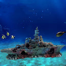Aquarium decoratie - Slagschip 2 - Realistische hars ornamenten voor vistank landschapsarchitectuur - Duurzaam en stabiel - Ideaal voor zoet- en zoutwateraquaria