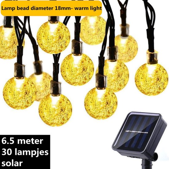 Unikorf Zonne-energie Lichtsnoer 6.5m 30 LED Warm Wit