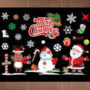 Kerst Raamstickers met Kerstman ,sneeuwvlokken en cadeautjes- Herbruikbaar & Statisch Hechtend - 50x35.5 cm