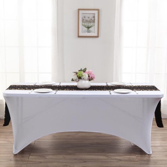 Creëer stijlvolle tafeldecoratie met het Elastische Tafelkleed -voor rechthoekige tafel-183*76*76CM-wit