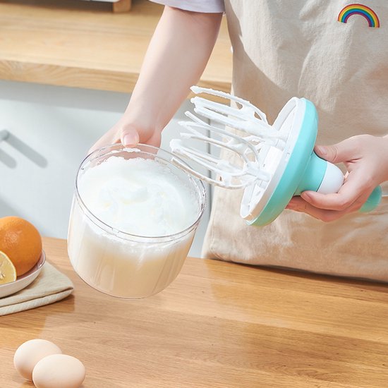 Semi-automatische Handmatige Eierklopper & Slagroomklopper – Groen – Compacte Mixer – Ideaal voor Eieren, Slagroom & Beslag