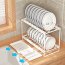 Multifunctioneel Metalen Afdruiprek met witte opvangbak-Kast Organizers-afwasrek-wit