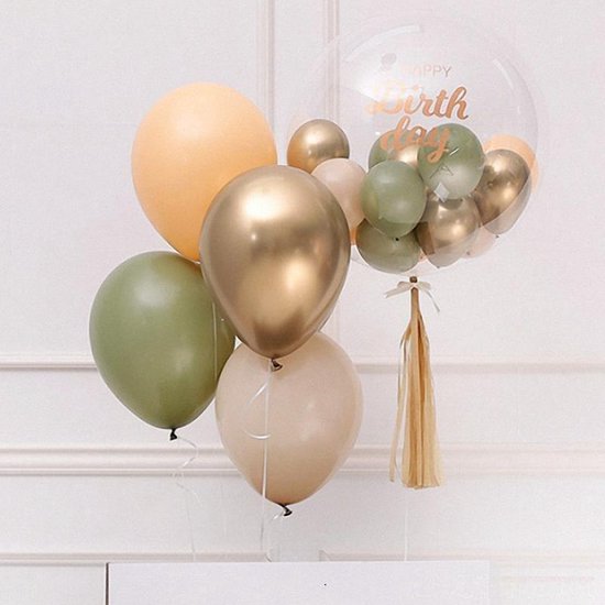 TDR-100 delig ballonnenset-Ballonnenboog-Verjaardag-jubileum-Versiering-Olijfgroen