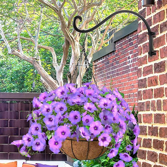 Elegant Wandgemonteerde Bloempothaak -Plantenstandaard - voor Tuin en Binnenruimtes- 33x16x5CM-zwart