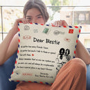 Sierkussensloop 45x45 cm 'Dear Bestie' - cadeau vriendin