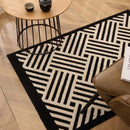 Antislip Deurmat - Geometrisch Patroon met Diagonale Lijnen - Absorberend en Wasbaar - Ideaal voor Binnen 60X90CM-zwart