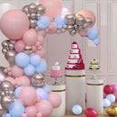 Unikorf 124-delige Ballonnenset | Boog & roze/grijs decor