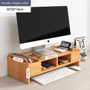 TDR-Monitorstandaard - Beeldscherm verhoger -Bureau organizer 50X20X14CM- Draagvermogen van 30 kilo-esdoornhout kleur
